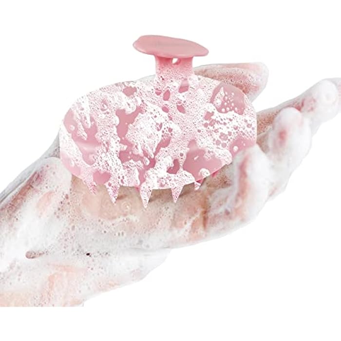 Bsisme Hair Brush, Scalp Massager and Shampoo Brush Scrubber, Soft Silicone Bristles for Wet and Dry Hair, Professional Hair Brush, Anti-Dandruff Brush & Hair Massager (Normal Pink) - Image 2
